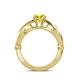 5 - Kayla Signature Yellow and White Diamond Solitaire Plus Engagement Ring 