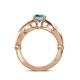 5 - Kayla Signature Blue Topaz and Diamond Solitaire Plus Engagement Ring 