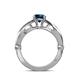 5 - Kayla Signature Blue and White Diamond Solitaire Plus Engagement Ring 
