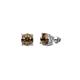 1 - Alina Smoky Quartz (5.5mm) Solitaire Stud Earrings 