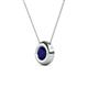 2 - Arela 6.00 mm Round Blue Sapphire Donut Bezel Solitaire Pendant Necklace 