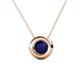 1 - Arela 6.00 mm Round Blue Sapphire Donut Bezel Solitaire Pendant Necklace 