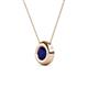 2 - Arela 6.00 mm Round Blue Sapphire Donut Bezel Solitaire Pendant Necklace 