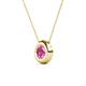 2 - Arela 6.00 mm Round Pink Sapphire Donut Bezel Solitaire Pendant Necklace 