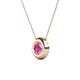 2 - Arela 6.00 mm Round Pink Sapphire Donut Bezel Solitaire Pendant Necklace 