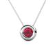 1 - Arela 6.00 mm Round Ruby Donut Bezel Solitaire Pendant Necklace 
