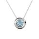 1 - Arela 6.50 mm Round Aquamarine Donut Bezel Solitaire Pendant Necklace 