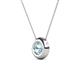 2 - Arela 6.50 mm Round Aquamarine Donut Bezel Solitaire Pendant Necklace 