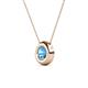 2 - Arela 6.50 mm Round Blue Topaz Donut Bezel Solitaire Pendant Necklace 