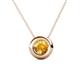 1 - Arela 6.50 mm Round Citrine Donut Bezel Solitaire Pendant Necklace 