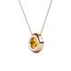2 - Arela 6.50 mm Round Citrine Donut Bezel Solitaire Pendant Necklace 