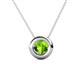 1 - Arela 6.50 mm Round Peridot Donut Bezel Solitaire Pendant Necklace 