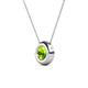 2 - Arela 6.50 mm Round Peridot Donut Bezel Solitaire Pendant Necklace 