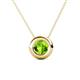 1 - Arela 6.50 mm Round Peridot Donut Bezel Solitaire Pendant Necklace 