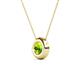 2 - Arela 6.50 mm Round Peridot Donut Bezel Solitaire Pendant Necklace 