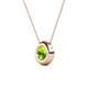 2 - Arela 6.50 mm Round Peridot Donut Bezel Solitaire Pendant Necklace 