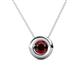 1 - Arela 6.50 mm Round Red Garnet Donut Bezel Solitaire Pendant Necklace 