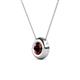 2 - Arela 6.50 mm Round Red Garnet Donut Bezel Solitaire Pendant Necklace 