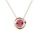1 - Arela 6.50 mm Round Rhodolite Garnet Donut Bezel Solitaire Pendant Necklace 