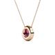 2 - Arela 6.50 mm Round Rhodolite Garnet Donut Bezel Solitaire Pendant Necklace 