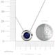 3 - Arela 6.00 mm Round Blue Sapphire Donut Bezel Solitaire Pendant Necklace 