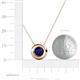 3 - Arela 6.00 mm Round Blue Sapphire Donut Bezel Solitaire Pendant Necklace 