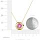 3 - Arela 6.00 mm Round Pink Sapphire Donut Bezel Solitaire Pendant Necklace 