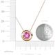 3 - Arela 6.00 mm Round Pink Sapphire Donut Bezel Solitaire Pendant Necklace 