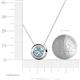 3 - Arela 6.50 mm Round Aquamarine Donut Bezel Solitaire Pendant Necklace 