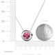 3 - Arela 6.50 mm Round Pink Tourmaline Donut Bezel Solitaire Pendant Necklace 