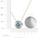 3 - Arela 6.50 mm Round Blue Topaz Donut Bezel Solitaire Pendant Necklace 