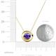3 - Arela 6.50 mm Round Iolite Donut Bezel Solitaire Pendant Necklace 
