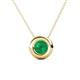 1 - Arela 6.00 mm Round Emerald Donut Bezel Solitaire Pendant Necklace 