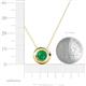 3 - Arela 6.00 mm Round Emerald Donut Bezel Solitaire Pendant Necklace 