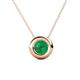 1 - Arela 6.00 mm Round Emerald Donut Bezel Solitaire Pendant Necklace 