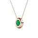 2 - Arela 6.00 mm Round Emerald Donut Bezel Solitaire Pendant Necklace 