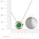 3 - Arela 6.00 mm Round Emerald Donut Bezel Solitaire Pendant Necklace 