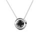 1 - Arela 6.00 mm Round Black Diamond Donut Bezel Solitaire Pendant Necklace 