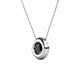 2 - Arela 6.00 mm Round Black Diamond Donut Bezel Solitaire Pendant Necklace 