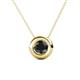 1 - Arela 6.00 mm Round Black Diamond Donut Bezel Solitaire Pendant Necklace 