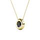 2 - Arela 6.00 mm Round Black Diamond Donut Bezel Solitaire Pendant Necklace 