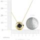 3 - Arela 6.00 mm Round Black Diamond Donut Bezel Solitaire Pendant Necklace 