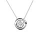 1 - Arela 6.00 mm Round White Sapphire Donut Bezel Solitaire Pendant Necklace 