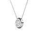 2 - Arela 6.00 mm Round White Sapphire Donut Bezel Solitaire Pendant Necklace 