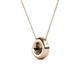 2 - Arela 6.50 mm Round Smoky Quartz Donut Bezel Solitaire Pendant Necklace 