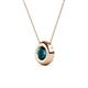 2 - Arela 6.50 mm Round London Blue Topaz Donut Bezel Solitaire Pendant Necklace 