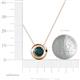 3 - Arela 6.50 mm Round London Blue Topaz Donut Bezel Solitaire Pendant Necklace 