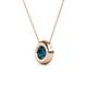 2 - Arela 6.50 mm Round Blue Diamond Donut Bezel Solitaire Pendant Necklace 