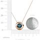 3 - Arela 6.50 mm Round Blue Diamond Donut Bezel Solitaire Pendant Necklace 