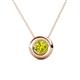 1 - Arela 6.50 mm Round Yellow Diamond Donut Bezel Solitaire Pendant Necklace 